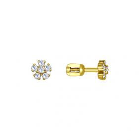 Серьги из лимонного золота SOKOLOV 021758-2 с фианитом 021758-2 фото