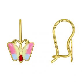 Серьги из лимонного золота SOKOLOV 021923-2 с эмалью 021923-2 фото