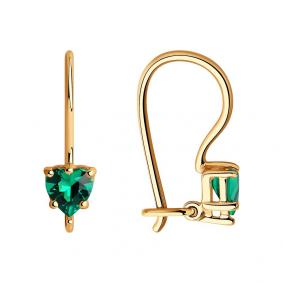 Золотые серьги SOKOLOV 021932 с фианитом 021932 фото