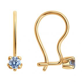 Золотые серьги SOKOLOV 021940 с фианитом 021940 фото