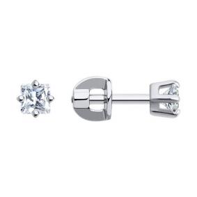 Серьги из белого золота SOKOLOV 022167-3 с фианитом 022167-3 фото
