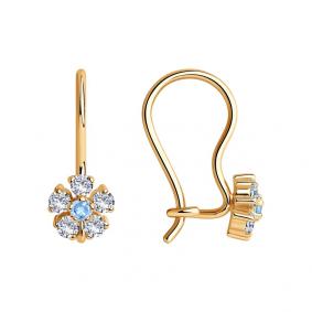 Золотые серьги SOKOLOV 022679 с фианитом 022679 фото