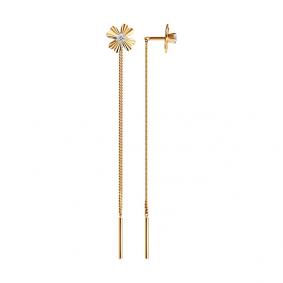 Золотые серьги SOKOLOV 025302 с фианитом 025302 фото