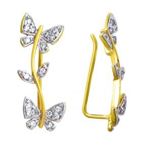 Серьги из лимонного золота SOKOLOV 026265-2 с фианитом 026265-2 фото