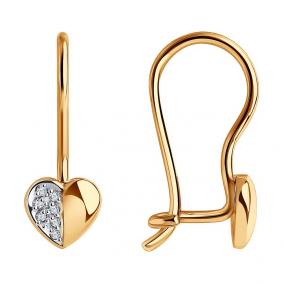 Золотые серьги SOKOLOV 026312 с фианитом 026312 фото