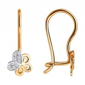 Золотые серьги SOKOLOV 026314 с фианитом 026314 фото