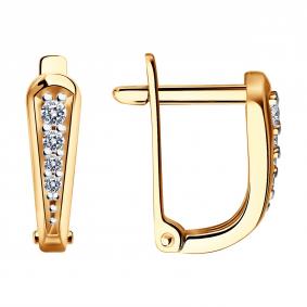 Золотые серьги SOKOLOV 026485 с фианитом 026485 фото