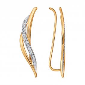 Золотые серьги SOKOLOV 026531 с фианитом 026531 фото