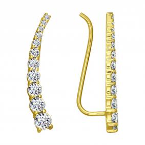 Серьги из лимонного золота SOKOLOV 026533-2 с фианитом 026533-2 фото