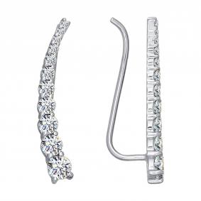 Серьги из белого золота SOKOLOV 026533-3 с фианитом 026533-3 фото