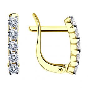 Серьги из лимонного золота SOKOLOV 026808-2 с фианитом 026808-2 фото