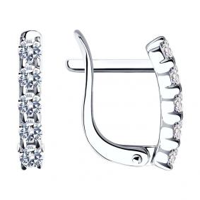 Серьги из белого золота SOKOLOV 026808-3 с фианитом 026808-3 фото
