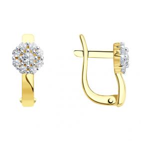 Серьги из лимонного золота SOKOLOV 026810-2 с фианитом 026810-2 фото