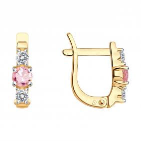 Золотые серьги SOKOLOV 026839 с фианитом 026839 фото