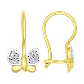 Серьги из лимонного золота SOKOLOV 026865-2 с фианитом 026865-2 фото