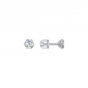 Серьги из белого золота SOKOLOV 026933-3 с фианитом 026933-3 фото