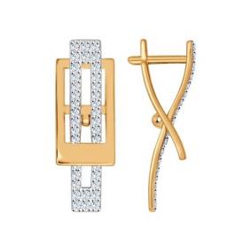 Золотые серьги SOKOLOV 027021 с фианитом 027021 фото