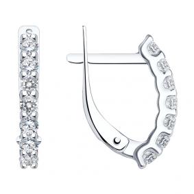 Серьги из белого золота SOKOLOV 027167-3 с фианитом 027167-3 фото