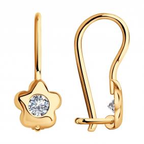 Золотые серьги SOKOLOV 027176 с фианитом 027176 фото
