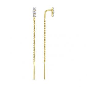 Серьги из лимонного золота SOKOLOV 027183-2 с фианитом 027183-2 фото