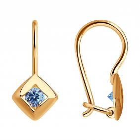 Золотые серьги SOKOLOV 027221 с фианитом 027221 фото