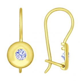 Серьги из лимонного золота SOKOLOV 027223-2 с фианитом 027223-2 фото