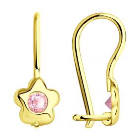 Серьги из лимонного золота SOKOLOV 027226-2 с фианитом 027226-2 фото