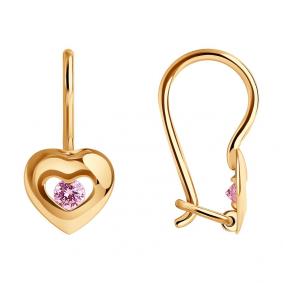 Золотые серьги SOKOLOV 027228 с фианитом 027228 фото