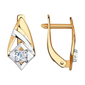 Золотые серьги SOKOLOV 027251 с фианитом 027251 фото