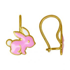 Серьги из лимонного золота SOKOLOV 027340-2 с эмалью 027340-2 фото