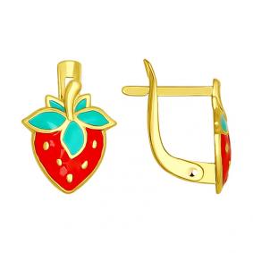 Серьги из лимонного золота SOKOLOV 027343-2 с эмалью 027343-2 фото
