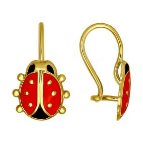 Серьги из лимонного золота SOKOLOV 027344-2 с эмалью 027344-2 фото