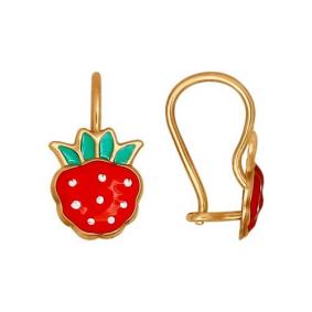 Золотые серьги SOKOLOV 027346 с эмалью 027346 фото