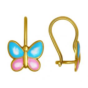 Серьги из лимонного золота SOKOLOV 027347-2 с эмалью 027347-2 фото