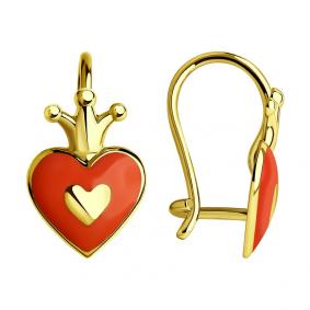 Серьги из лимонного золота SOKOLOV 027348-2 с эмалью 027348-2 фото
