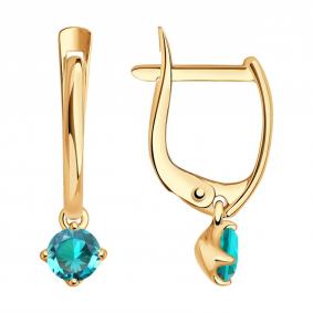 Золотые серьги SOKOLOV 027398 с фианитом 027398 фото