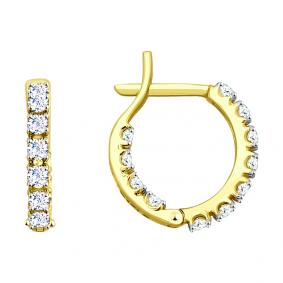 Серьги из лимонного золота SOKOLOV 027654-2 с фианитом 027654-2 фото