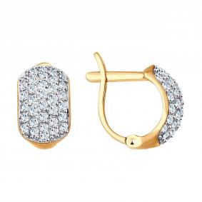 Золотые серьги SOKOLOV 027656 с фианитом 027656 фото