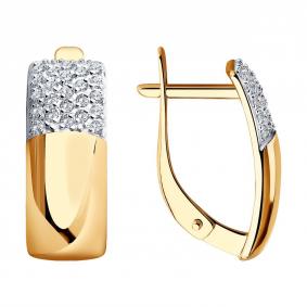 Золотые серьги SOKOLOV 027694 с фианитом 027694 фото