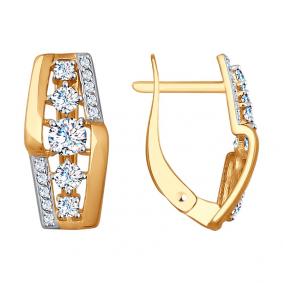 Золотые серьги SOKOLOV 027701 с фианитом 027701 фото