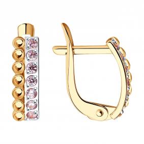 Золотые серьги SOKOLOV 027872 с фианитом 027872 фото