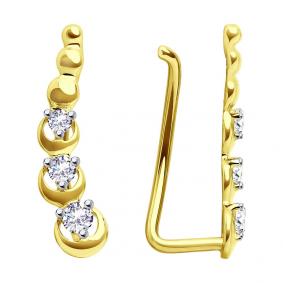 Серьги из лимонного золота SOKOLOV 028123-2 с фианитом 028123-2 фото