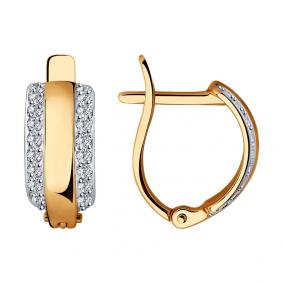 Золотые серьги SOKOLOV 028151 с фианитом 028151 фото