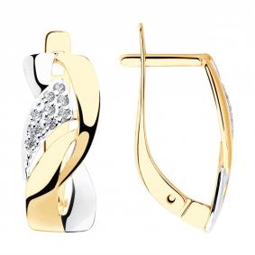 Золотые серьги SOKOLOV 028185 с фианитом 028185 фото