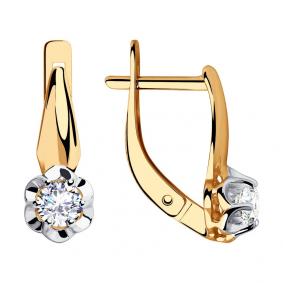 Золотые серьги SOKOLOV 028279 с фианитом 028279 фото