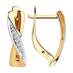 Золотые серьги SOKOLOV 028314 с фианитом 028314 фото