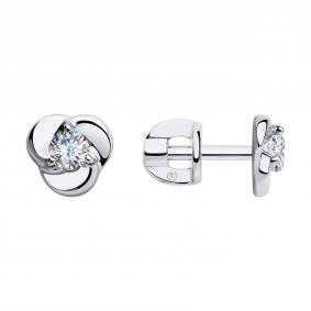 Серьги из белого золота SOKOLOV 028351-3 с фианитом 028351-3 фото
