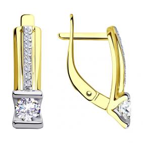 028404-2: Серьги из желтого золота с фианитами 028404-2 фото