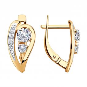 Золотые серьги SOKOLOV 028426 с фианитом 028426 фото