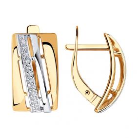 Золотые серьги SOKOLOV 028466 с фианитом 028466 фото